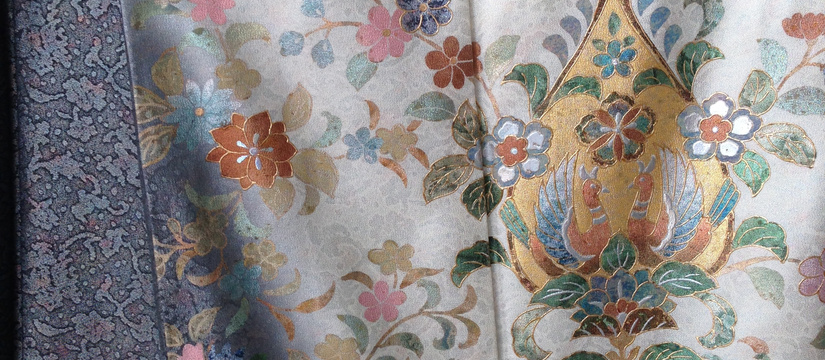 着物金箔ラメ修正